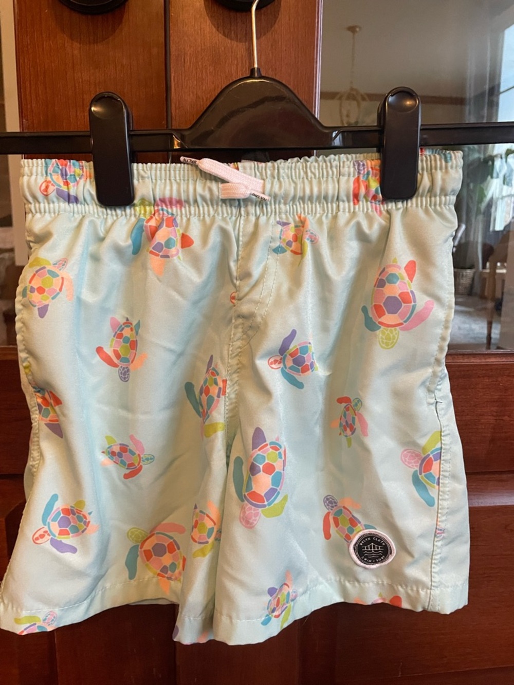 Brooklyn Cloth Mint Green Turtle Swim Trunks kids